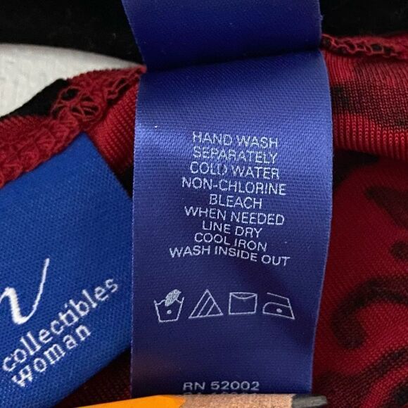 Vintage JH Collectibles Red Top with Black Burnout Velvet Grunge, Layering 3X - Picture 6 of 11